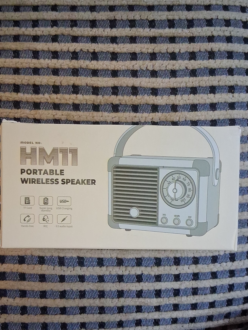 MT Retro Portable Wireless Speaker in Light Gray and White